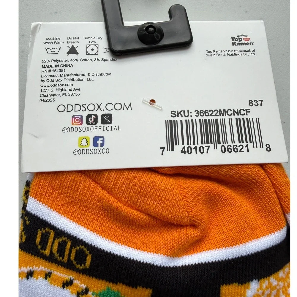 New Cool Socks Top Ramen Black Large Novelty Unisex